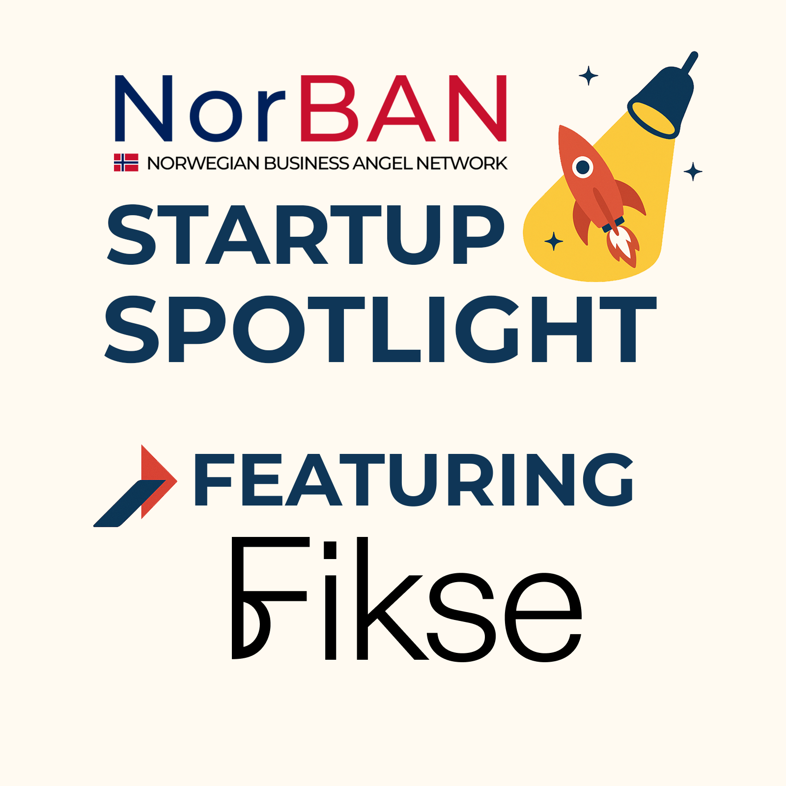 NorBAN Startup Spotlight banner featuring Fikse