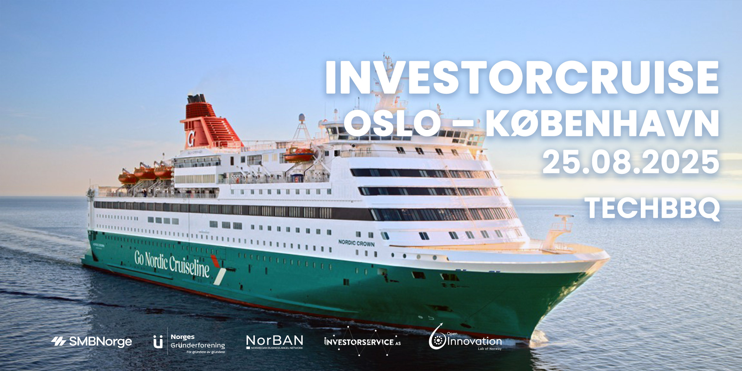 Investorcruise poster: Oslo–Copenhagen, 25 August 2025, TechBBQ